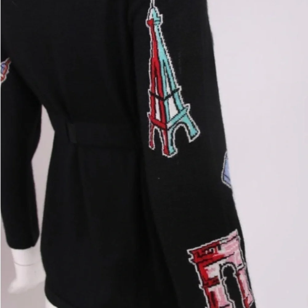 Authentic Chanel Vintage 2006 Cruise Black Cashmere Silk Novelty Ribbon Sweater